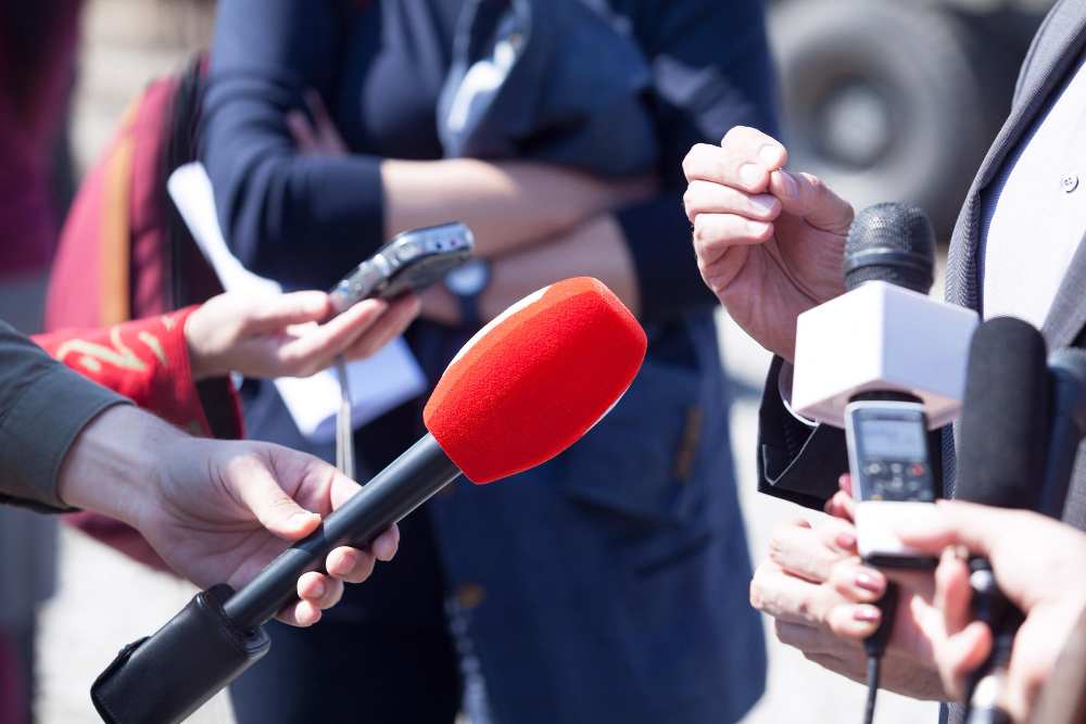 An officer doing public relations
